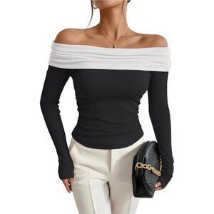 🌷 Off Shoulder Top | Slim Fit or Relaxed Style | Casual Chic Blouse